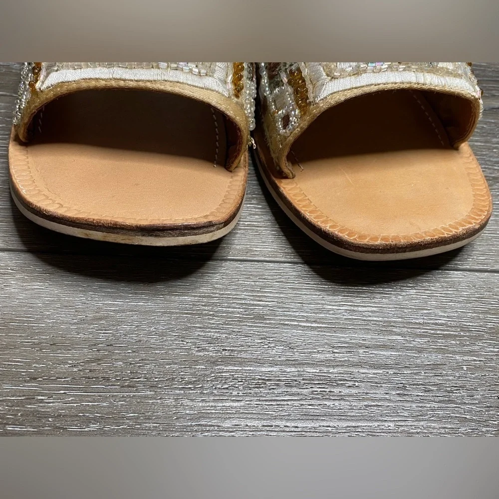 Rebels Block Sandal Multicolor Beaded Slip On Size 9 - Picture 12 of 15